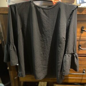 Elle Black Bell Sleeve Blouse